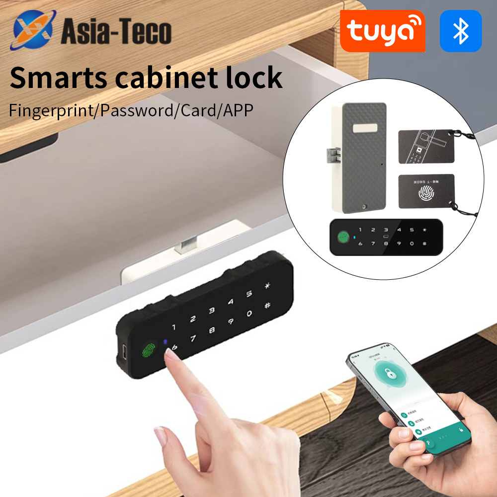 Smart Home Key - Tuya 블루투스 스마트 우드 캐비닛 지문