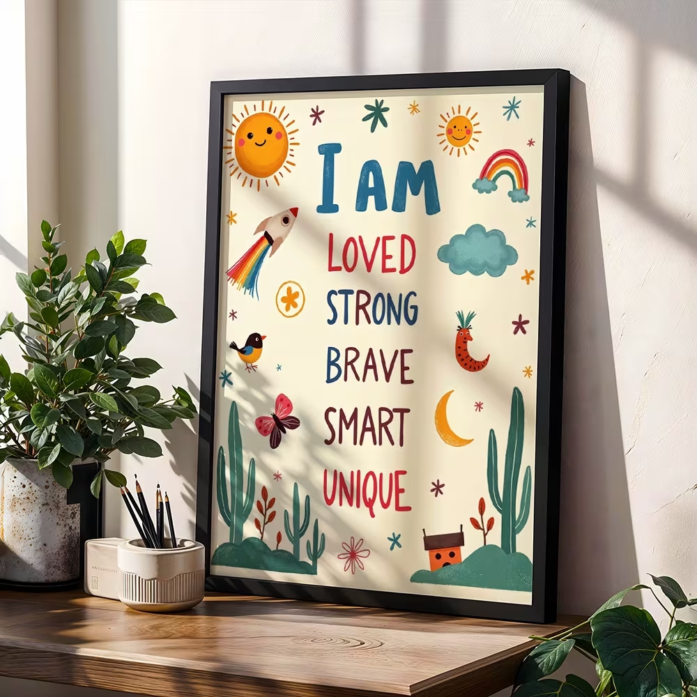 Smart Home Poster - 다채로운 색상의 나는 사랑받는 사람이다, 강하고