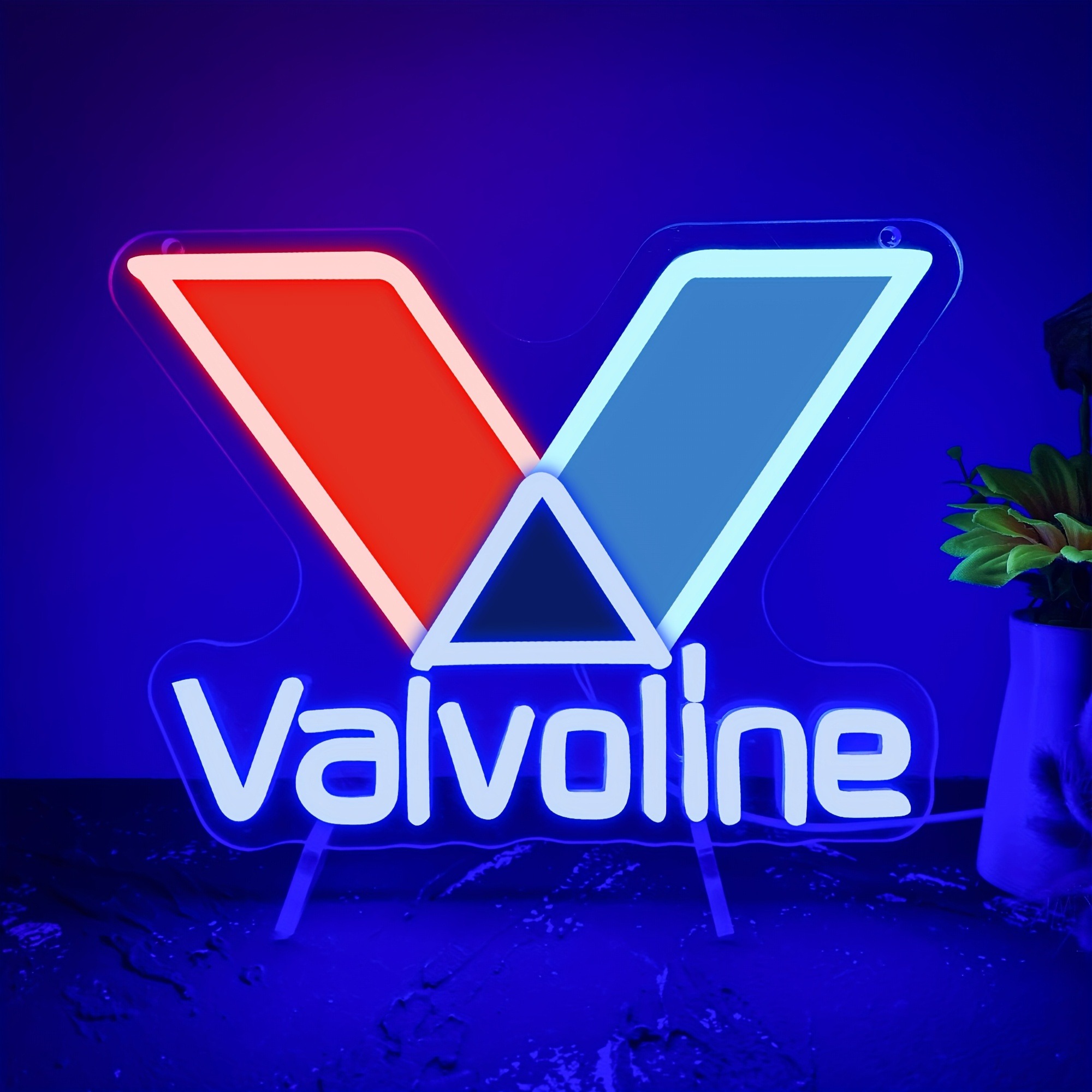 Smart Home Poster - Valvoline 엔진 오일 네온 사인 주유소