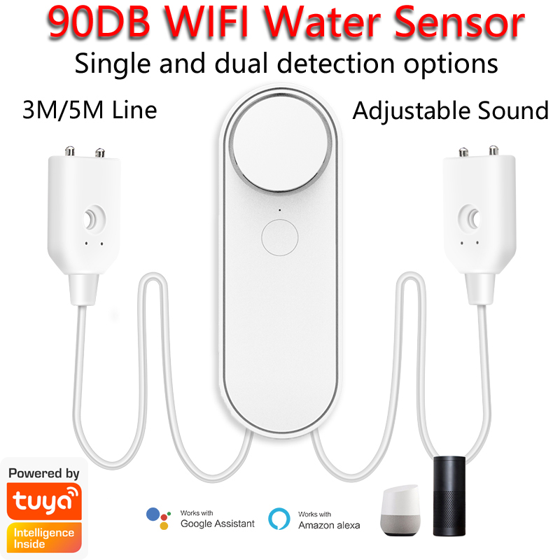 Smart Home Ikea - 3M/5M WiFi 누수 감지기 90DB 듀얼