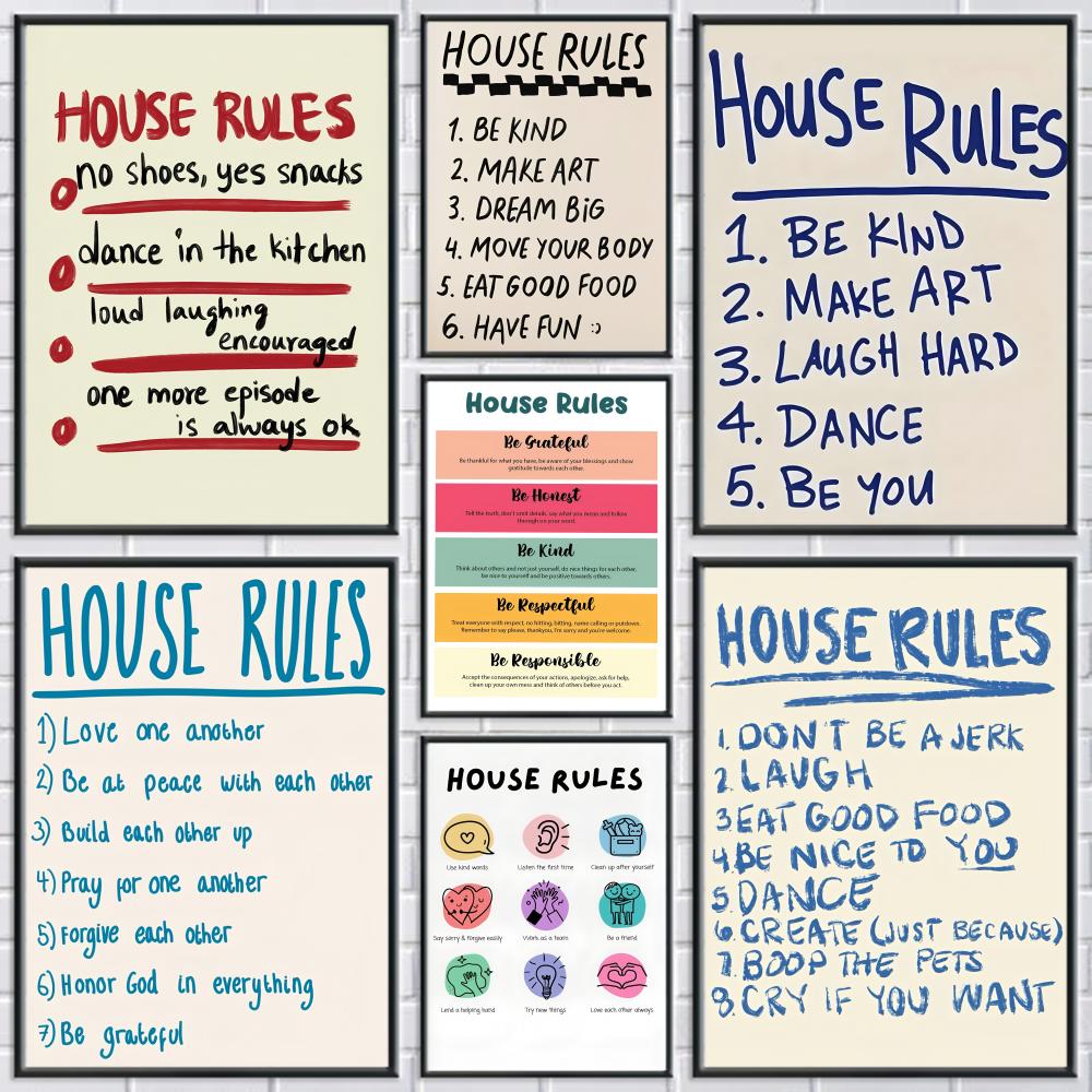 Smart Home Poster - 집 규칙 포스터 모던하고 우아한 벽