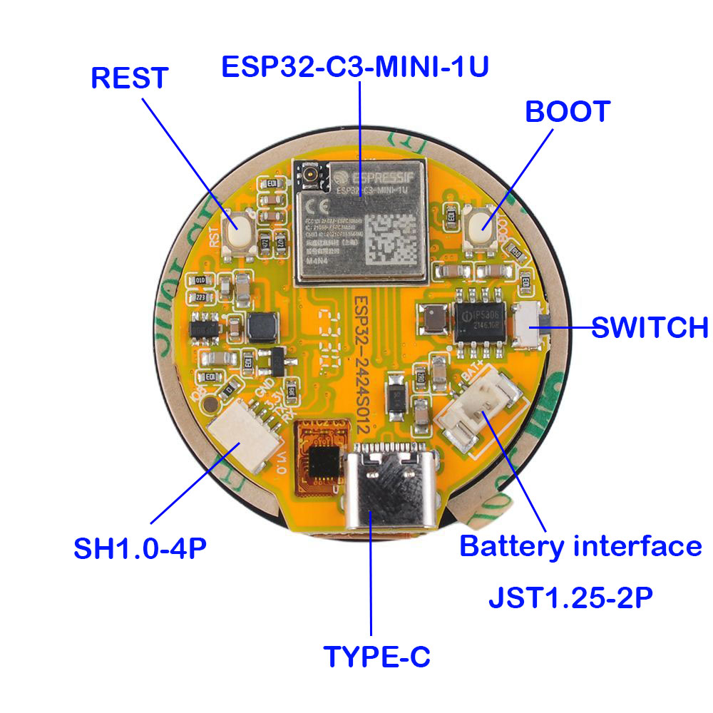 ESP32 디스플레이 1.28 인치 ESP32-C3 W - Smart Home Wiz 리뷰 및 가격