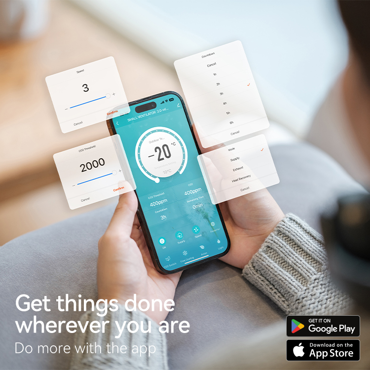 현대식 가정용 덕트리스 환기 시스템 벽걸이형 에너지 회 - Smart Home Ventilation System 리뷰 및 가격