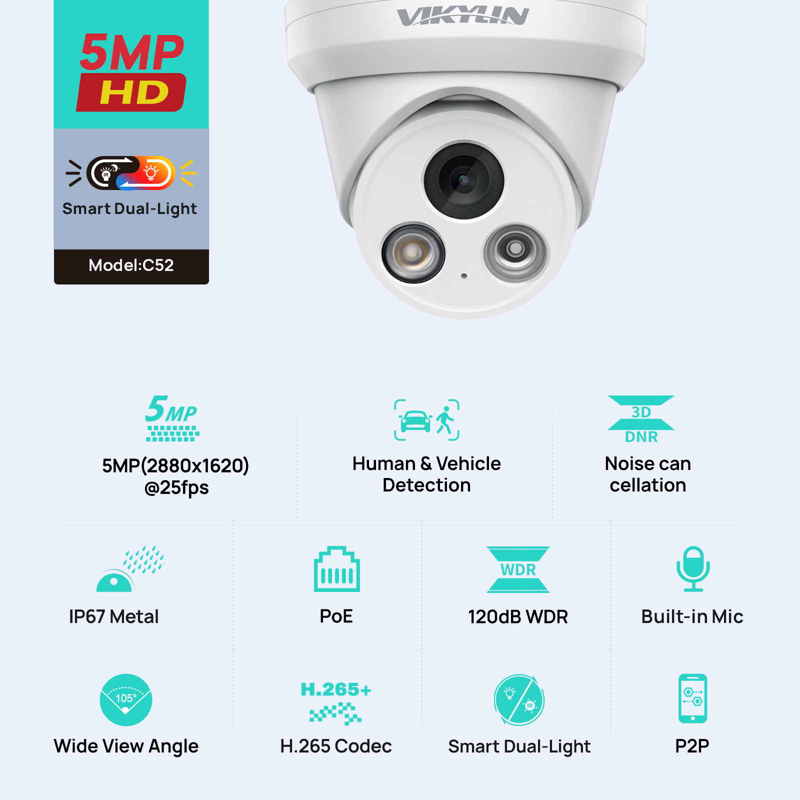 VIKYLIN 5MP 스마트 듀얼 라이트 IP 카메라  - Smart Home Microsoft 리뷰 및 가격
