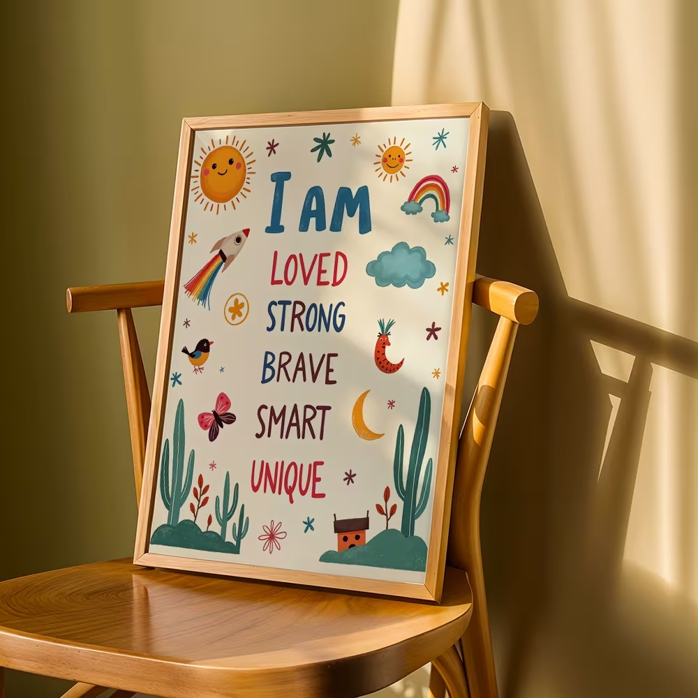 다채로운 색상의 나는 사랑받는 사람이다, 강하고 용기  - Smart Home Poster 리뷰 및 가격
