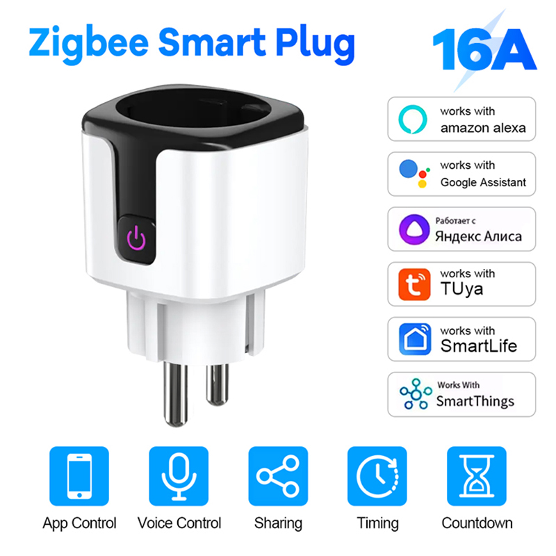 Zigbee 스마트 플러그 16A 20A EU 플러그  - Smart Home Group 리뷰 및 가격