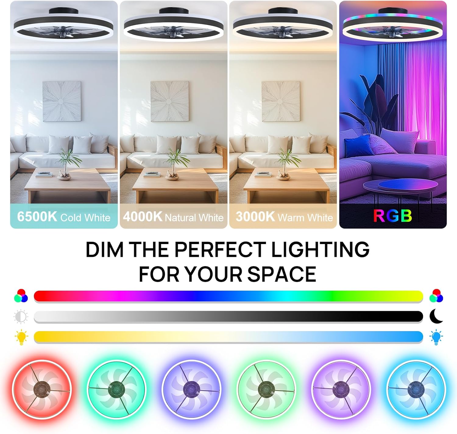 RGB 스마트 천장 선풍기 조명 6단계 팬 + 별빛 효 - Smart Home Ventilation System 리뷰 및 가격
