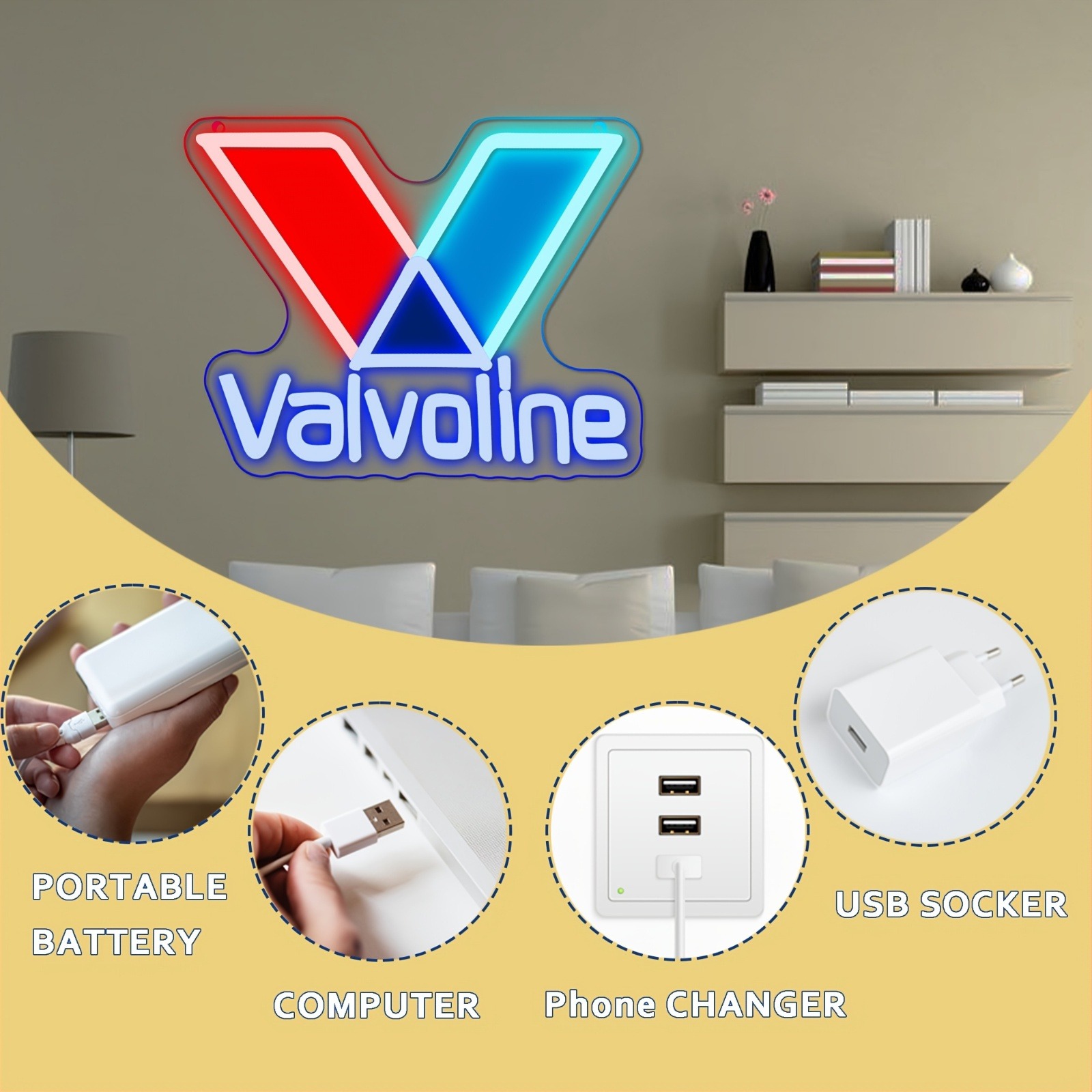 Valvoline 엔진 오일 네온 사인 주유소 맞춤형  - Smart Home Poster 리뷰 및 가격