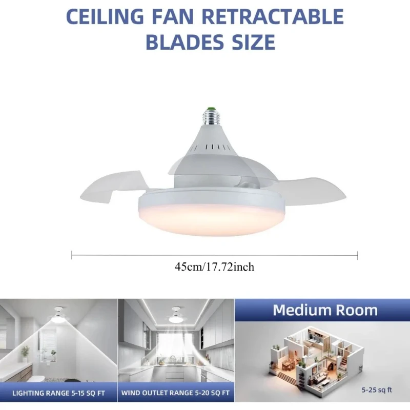 조명과 리모컨이 포함된 천장 선풍기, 숨겨진 접이식 블 - Smart Home Ventilation System 리뷰 및 가격