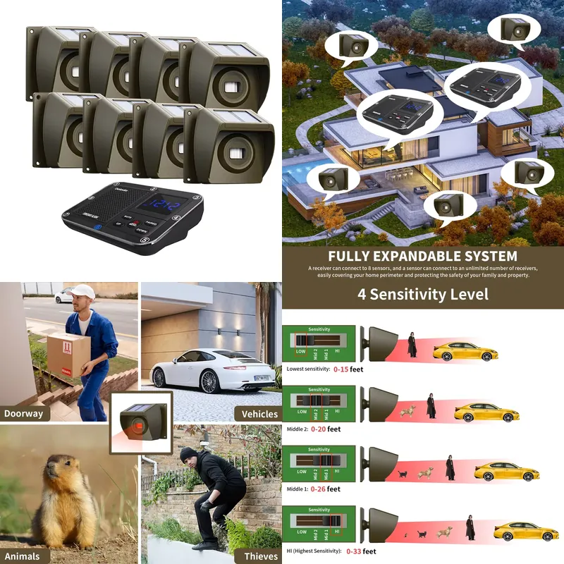 야외용 태양광 무선 차도 경보 시스템(PIR 모션 센서 - Pir Motion Sensor 리뷰 및 가격