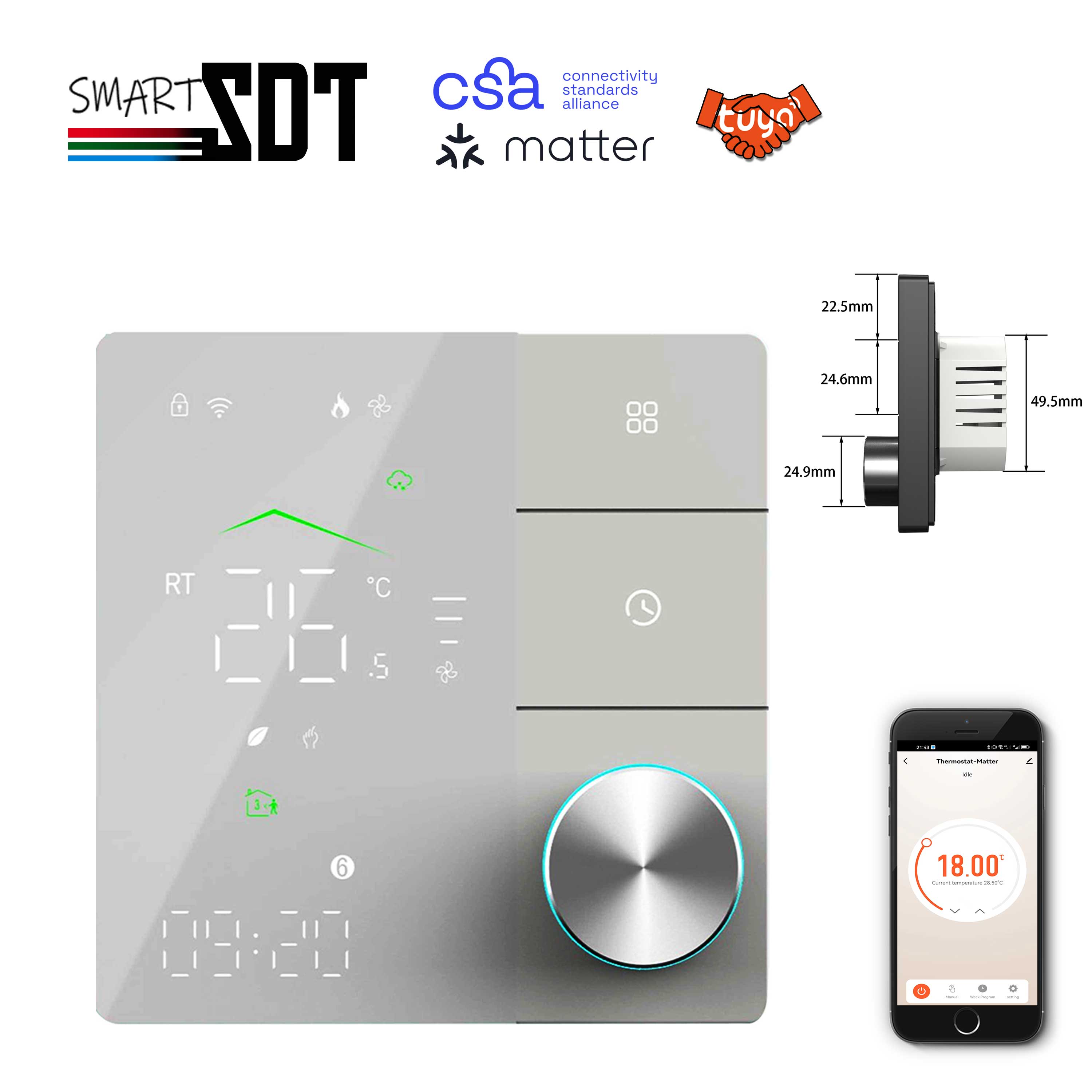 지그비 와이파이 프로토콜과 호환되는 가열 온도조절기 물 - Smart Home Group 리뷰 및 가격