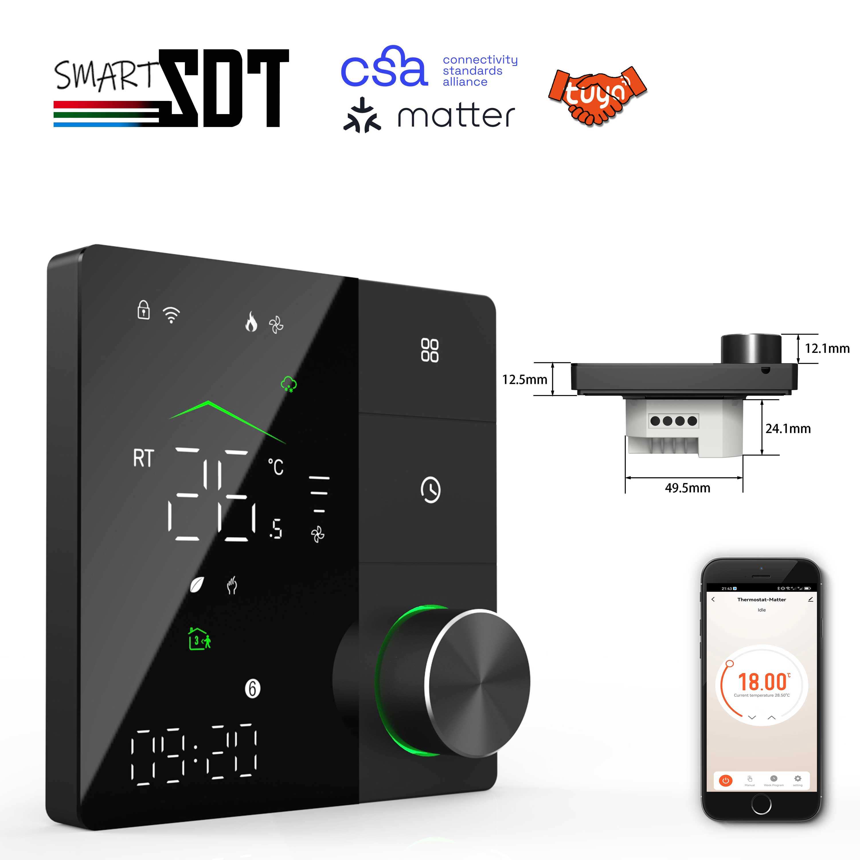 지그비 와이파이 프로토콜과 호환되는 가열 온도조절기 물 - Smart Home Group 리뷰 및 가격
