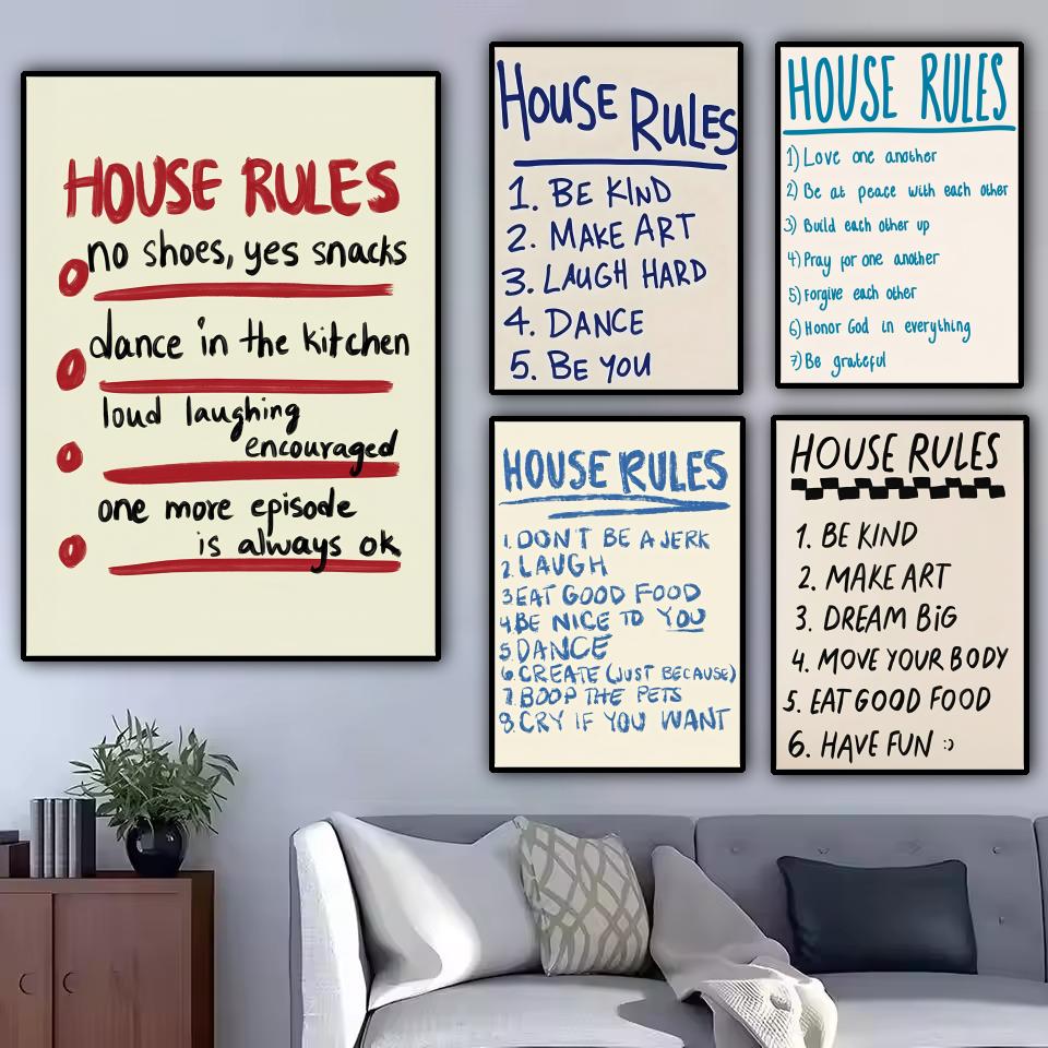 집 규칙 포스터 모던하고 우아한 벽 스티커 홈 데코 거 - Smart Home Poster 리뷰 및 가격
