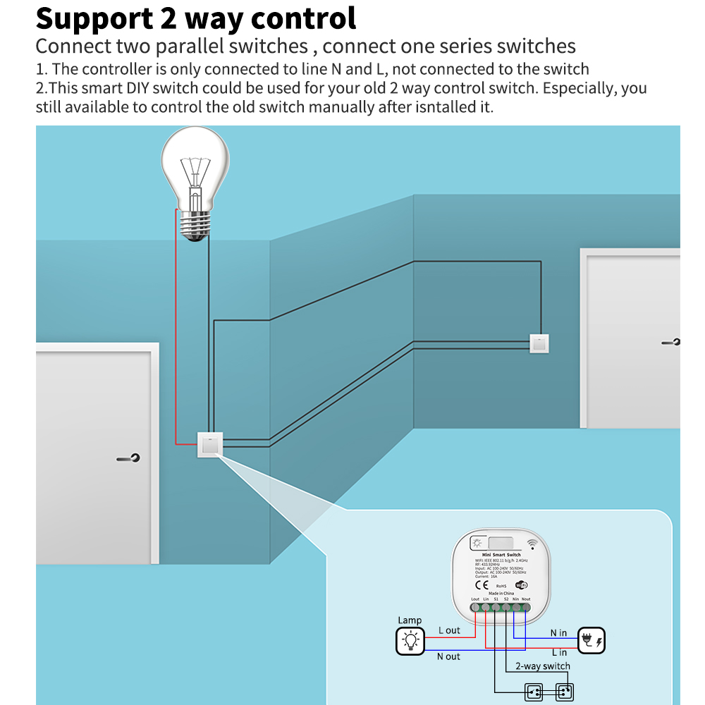 Tuya WiFi 스마트 자체 전원 공급 조명 스위치, - Smart Home Wiz 리뷰 및 가격