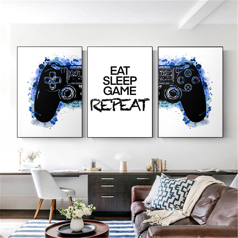 흑백 게임 컨트롤러 인쇄 게임 포스터 소년 침실 장식  - Smart Home Poster 리뷰 및 가격